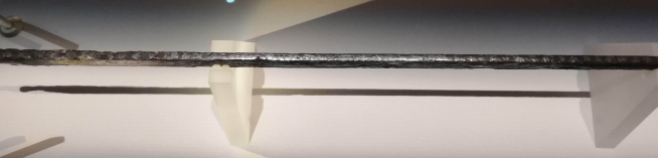 Iron Sword with Silver Inlay Inscription 75 character inscription Kofun period, 5th-6th century